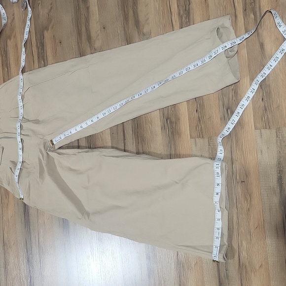 FASHION NOVA Tan High Waist Tortoise Button Wide Leg Pants - Picture 10 of 14